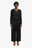 'S Max Mara Black Satin Straight Leg Pants Size 12
