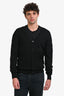 Christian Dior Black Wool Bee Accent Button Down Cardigan Size M Mens