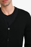 Christian Dior Black Wool Bee Accent Button Down Cardigan Size M Mens