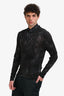 Alexander McQueen Black/White Wool/Cashmere Blend Long Sleeve Collared Top Estimated Size M Mens