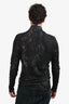 Alexander McQueen Black/White Wool/Cashmere Blend Long Sleeve Collared Top Estimated Size M Mens