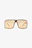 Fendi Gold Tone Frame Fendiness Rectangular Sunglasses