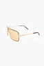 Fendi Gold Tone Frame Fendiness Rectangular Sunglasses