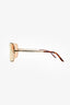Fendi Gold Tone Frame Fendiness Rectangular Sunglasses