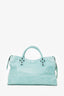 Balenciaga Blue Leather Medium City Bag With Strap