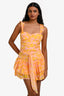 Amanda Uprichard Pink/Orange 'Kendra' Belted Romper Size XS