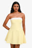Amanda Uprichard Yellow/White 'Kerielle' Strapless Short Dress Size XS