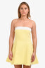 Amanda Uprichard Yellow/White 'Kerielle' Strapless Dress Size M