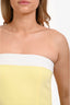 Amanda Uprichard Yellow/White 'Kerielle' Strapless Dress Size M