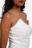Alfabeta White Crystal Embellished 'Carissa' Strapless Mini Dress Size S