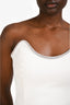 Alfabeta White Crystal Embellished 'Carissa' Strapless Mini Dress Size L