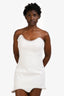 Alfabeta White Crystal Embellished 'Carissa' Strapless Mini Dress Size L