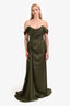 Alfabeta Army Green Draped 'Meredith' Maxi Dress Size L