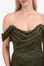 Alfabeta Army Green Draped 'Meredith' Maxi Dress Size L