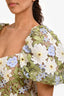 Elliatt Green/White Floral Embroidered Puff Sleeve 'Flora' Mini Dress Size L