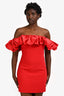 Likely Red Puff Trim 'Scarlet' Mini Dress Size L