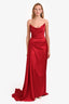 Alfabeta Red Satin 'Cynthia' Strapless Maxi Dress Size XS W/Tags