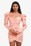 Sofia Pink/ Multicolour 'Dulce' Floral Long Sleeve Mini Dress Size XS
