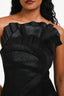 Acler Black 'Webster' Fan Detail Strapless Midi Dress Size XS