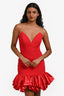 Alfabeta Red 'Bethani' Bubble Hem Strapless Mini Dress Size XS