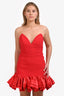 Alfabeta Red 'Bethani' Bubble Hem Strapless Mini Dress Size M