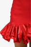 Alfabeta Red 'Bethani' Bubble Hem Strapless Mini Dress Size M
