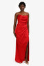 Alfabeta Red 'Mikonos' Shimmery Strapless Maxi Dress Size M