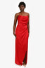 Alfabeta Red 'Mikonos' Shimmery Strapless Maxi Dress Size L