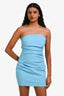 Misha Blue 'Cleo' Ruched Strapless Mini Dress Size XS