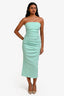 Misha Turquoise/Blue 'Cleo' Ruched Strapless Mini Dress Size S