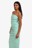 Misha Turquoise/Blue 'Cleo' Ruched Strapless Mini Dress Size S