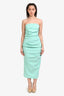 Misha Turquoise/Blue 'Cleo' Ruched Strapless Mini Dress Size M