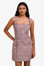 Elliatt White/Burgundy Tweed 'Bianca' Sequin Sleeveless Mini Dress Size XS