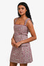 Elliatt White/Burgundy Tweed 'Bianca' Sequin Sleeveless Mini Dress Size XS
