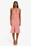 Moschino Cheap and Chic Pink Cotton Bow Detail Midi Dress Size 4