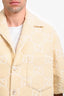 Gucci 2024 Cream Heavy GG Terry Cloth Short Sleeve Button Down Shirt Size 44 Mens