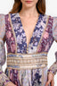 Zimmermann 2022 Purple/Pink Linen Silk Blend 'Celestial' Lace-Detailed Mini Dress Size 2