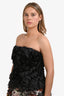 Aje Black Charmed Rosette Ruffle Bustier Size 14