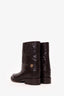 Pre-Loved Chanel™  Brown Leather Camellia Ankle Boots Size 39