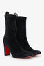 Christian Louboutin Black Suede Gena Ankle Boots Size 36.5