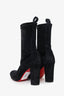 Christian Louboutin Black Suede Gena Ankle Boots Size 36.5