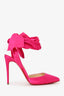 Christian Louboutin Pink Satin Douce du Desert 100 Ankle Wrap Pumps Size 37.5