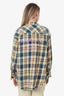 Stella McCartney Yellow Plaid Distressed Button Down Shirt Estimated Size M