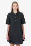 Ganni Black Denim Short Sleeve Mini Dress Size 36
