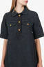 Ganni Black Denim Short Sleeve Mini Dress Size 36