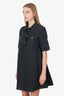Ganni Black Denim Short Sleeve Mini Dress Size 36