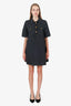 Ganni Black Denim Short Sleeve Mini Dress Size 36