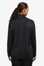 Fabiana Filippi Blue Wool Feather Detail Top Size L
