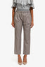 Fabiana Filippi Grey Beaded Elastic Waist Band Tapered Pants Size XS