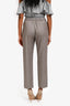 Fabiana Filippi Grey Beaded Elastic Waist Band Tapered Pants Size XS